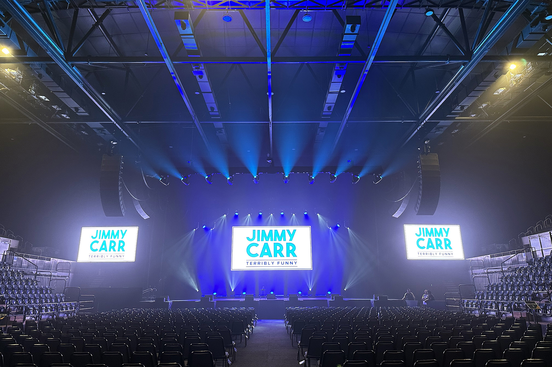 VuePix Infiled Screens for Terribly Funny Jimmy Carr Shows