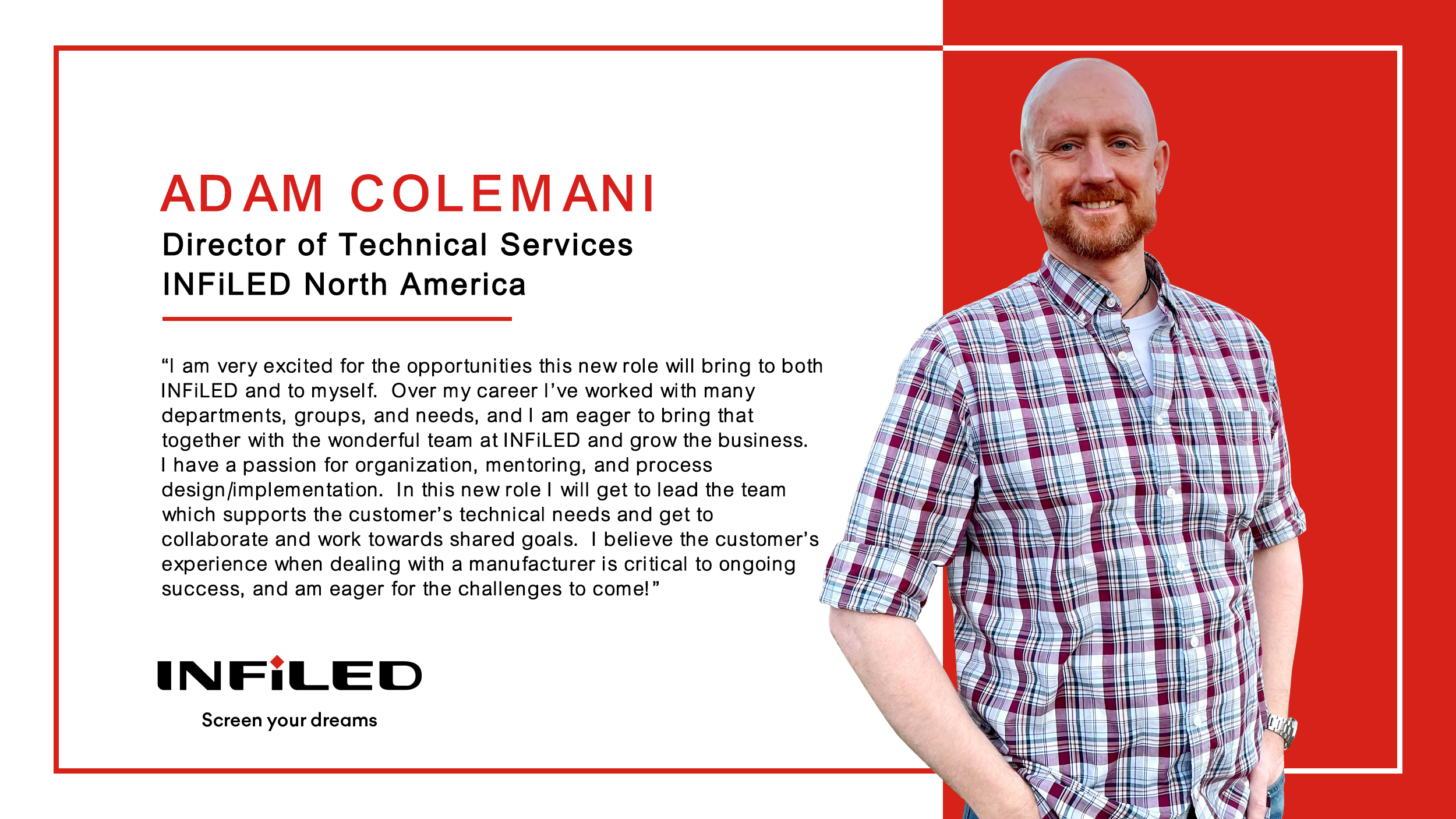 INFiLED Adds Adam Coleman to their US Team as Director of Technical Services