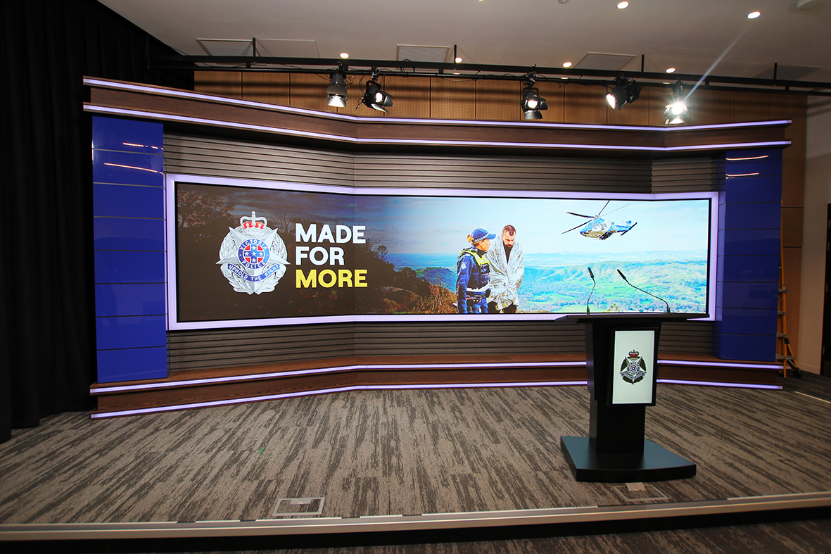 Supersized Digital Wallpaper LED screen Platform for Victoria Police HQ