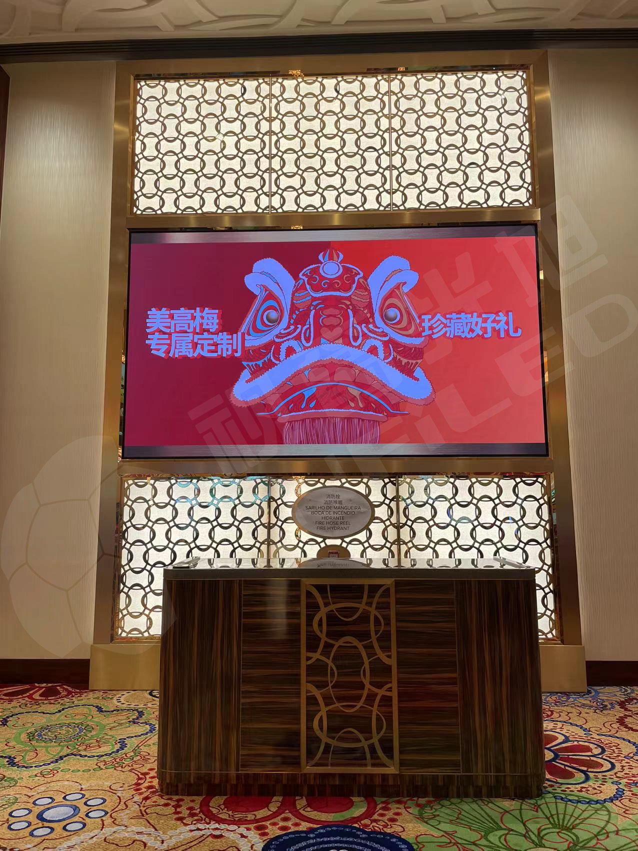 视爵光旭为澳门美高梅公司打造的平面LED显示屏
