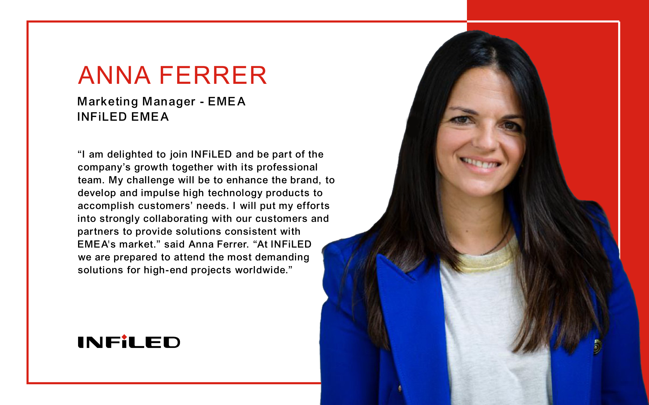 INFiLED Hires Anna Ferrer as Marketing Manager  for EMEA