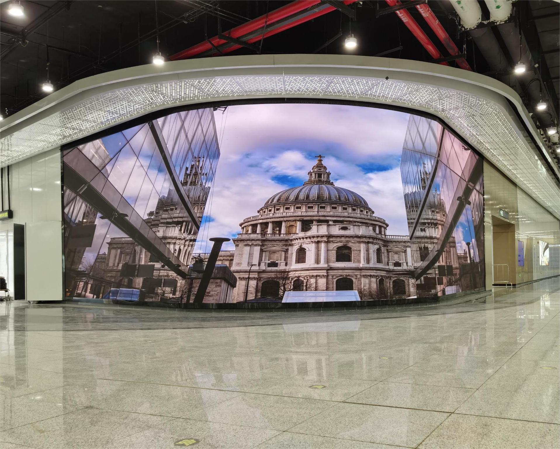 Amazing LED curved screen created by INFiLED for Pingshanwei subway station