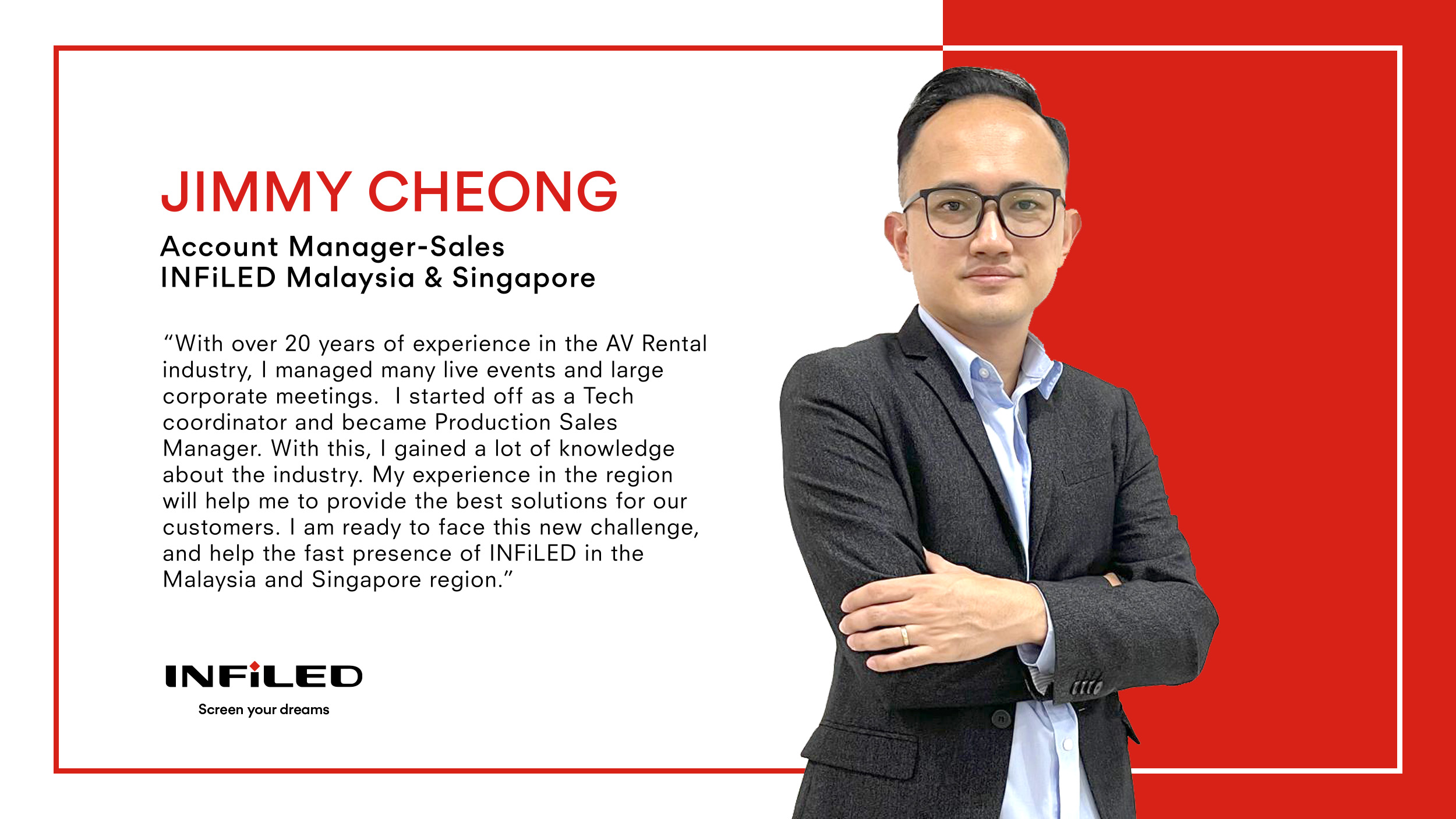 INFiLED Appoints Jimmy Cheong as Account Manager-Sales for Malaysia & Singapore